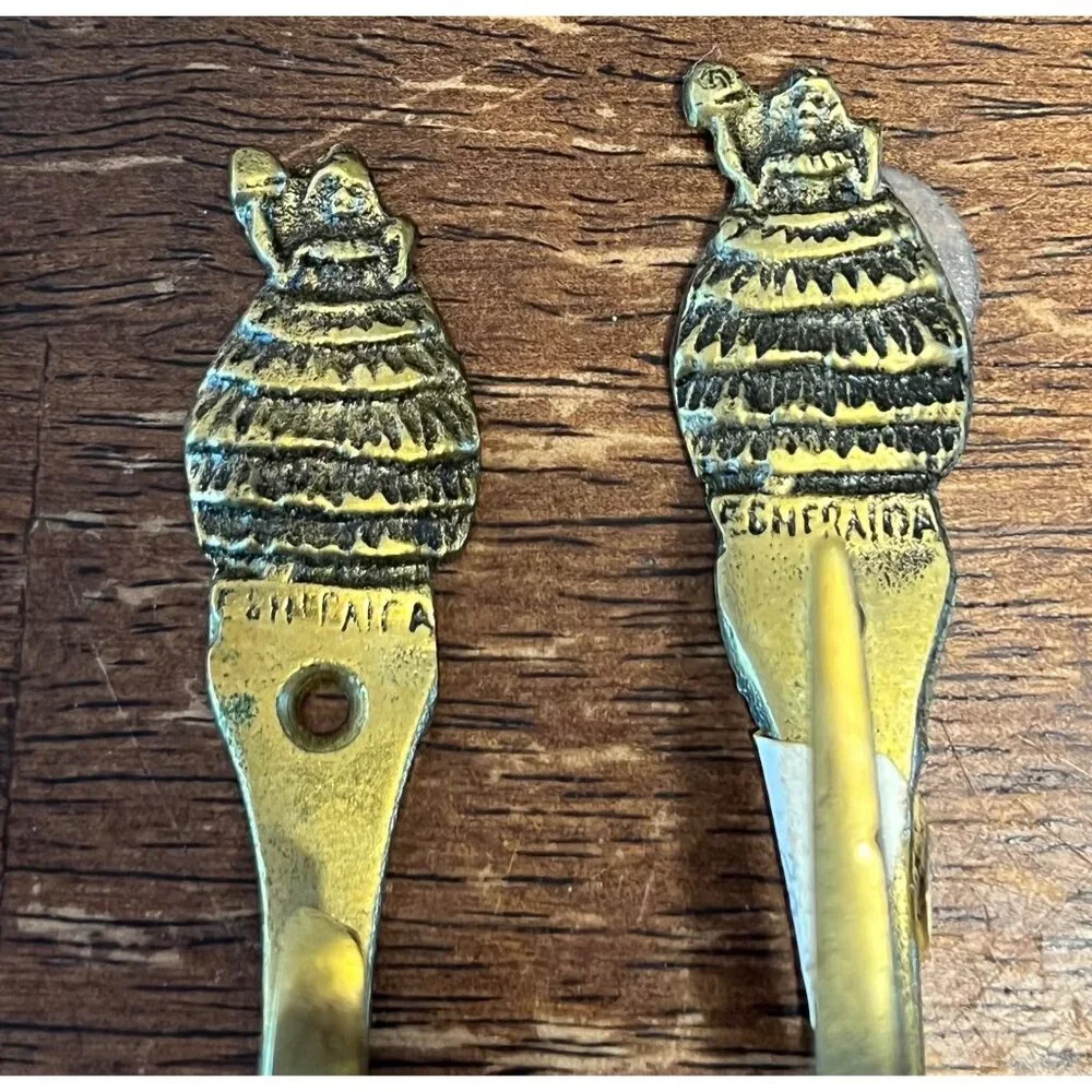 Vintage Brass Wall Hooks With Southern Belle Designs Set Of 3 Made In Canada Rus